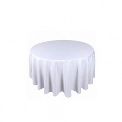 Large White Round Table Cloth