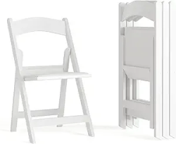 Folding White Resin Chair