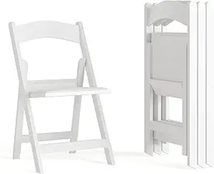 Folding White Resin Chair